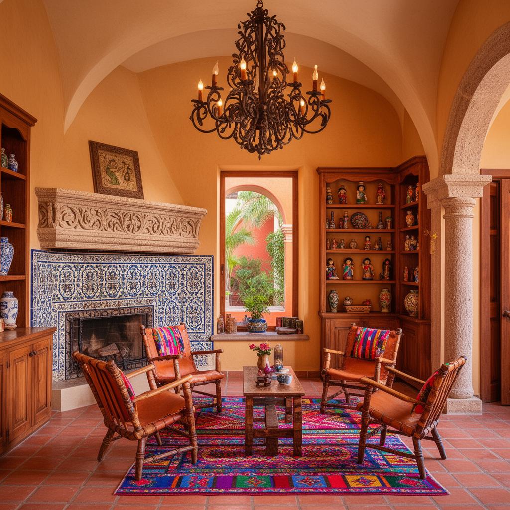 Colonial interior with custom artisan fixtures